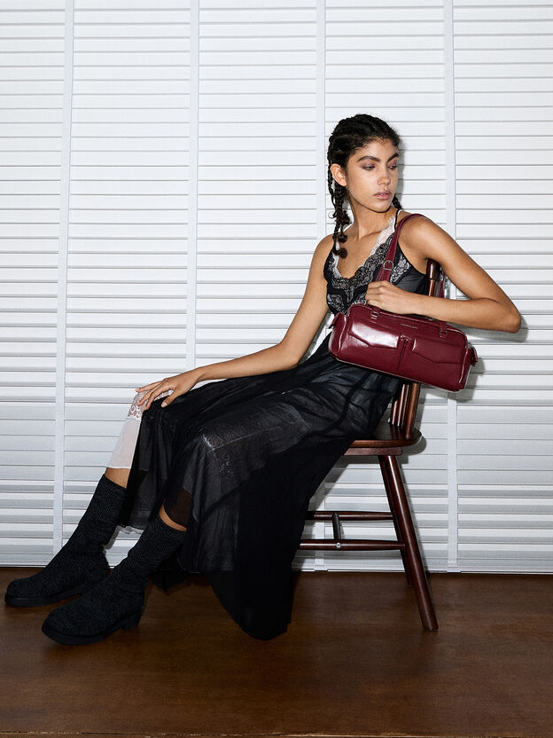 Rachel Multi-Pocket Shoulder Bag, Burgundy, hi-res