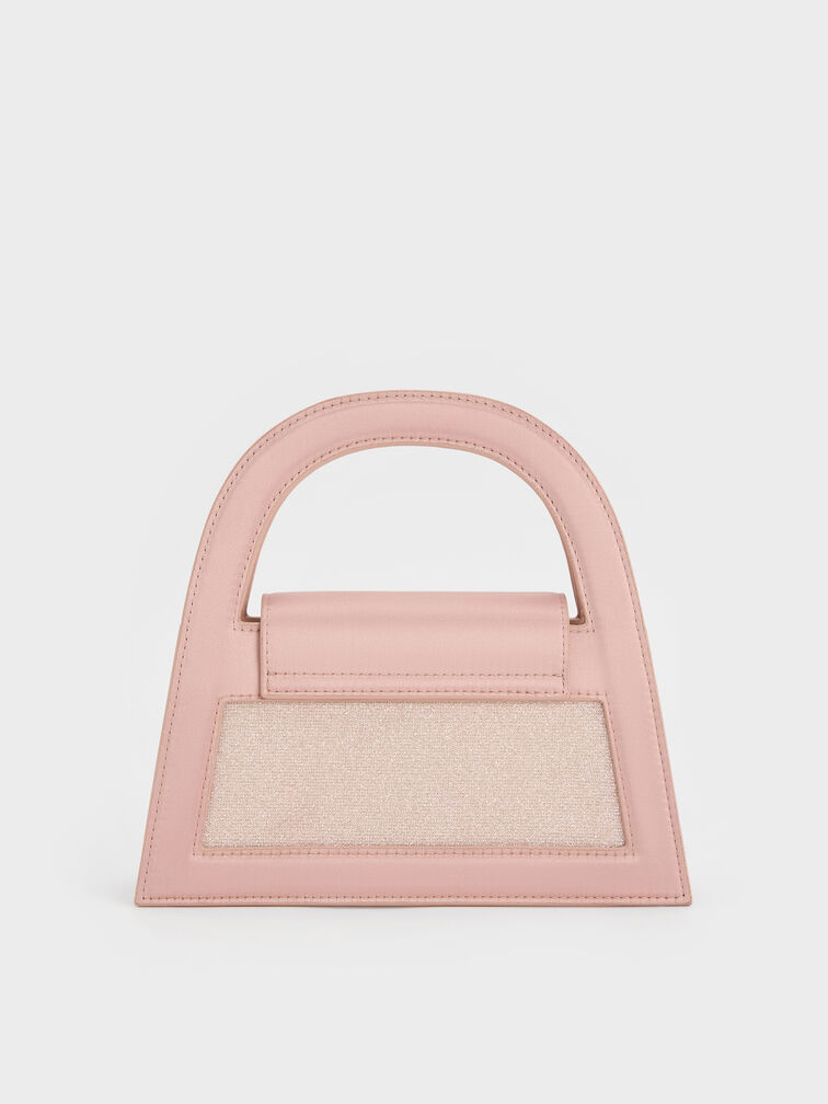 Este Glittered Top Handle Bag, Pink, hi-res