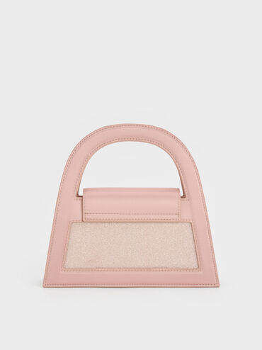 Este Glittered Top Handle Bag, Pink, hi-res