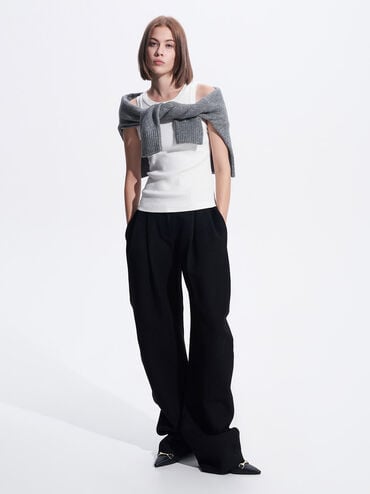 Leslie Metallic-Accent Slingback Pumps, Black, hi-res