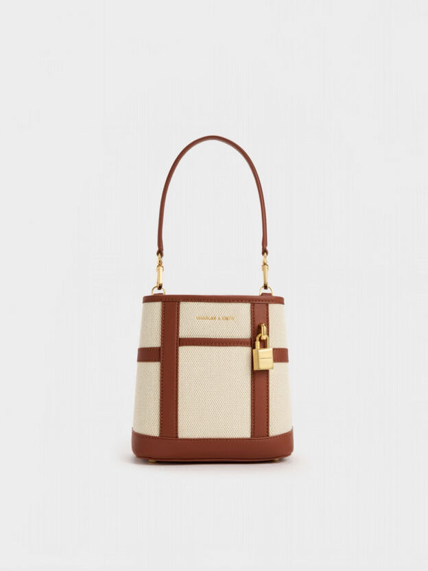Scottie Canvas Bucket Bag, Brick, hi-res
