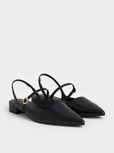Roxane Slingback Mary Jane Flats, Black, hi-res