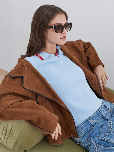 Alix Recycled Acetate Tortoiseshell Metallic-Accent Butterfly Sunglasses, T. Shell, hi-res