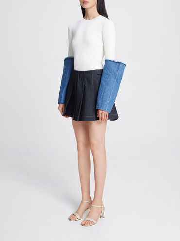 Oleana Clear Trapeze Heel Sandals, Chalk, hi-res