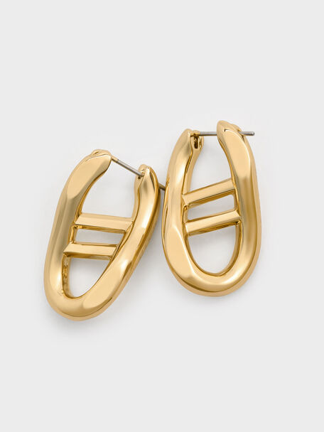 Nyra Sculptural Drop Earrings, Gold, hi-res