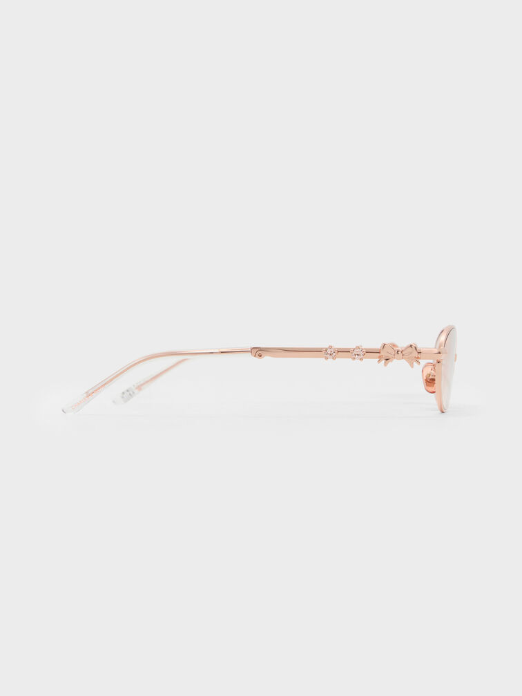 Paige Bow Crystal Sunglasses, Rose Gold, hi-res