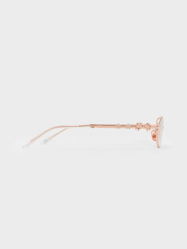 Paige Bow Crystal Sunglasses, Rose Gold, hi-res