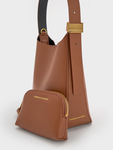 Edna Bucket Bag, Chocolate, hi-res