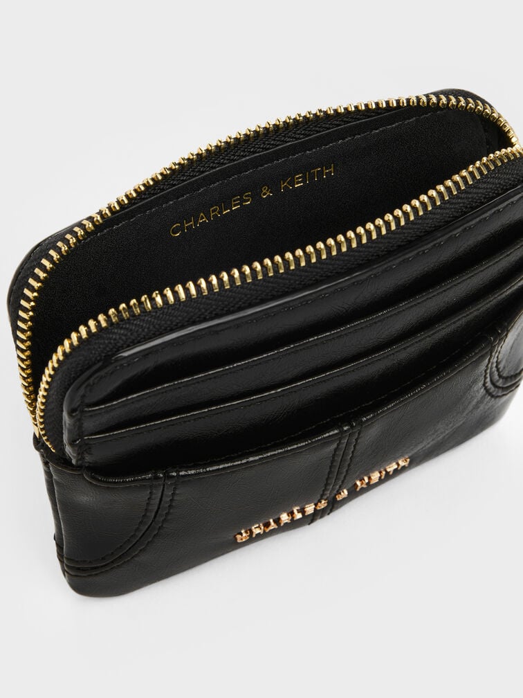 Ciara Top-Zip Card Holder, Black, hi-res