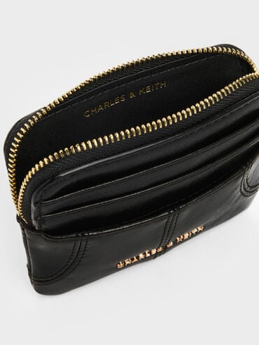 Ciara Top-Zip Card Holder, Black, hi-res