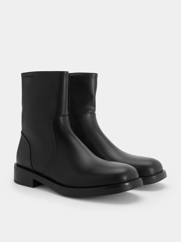 Side-Zip Ankle Boots, Black, hi-res