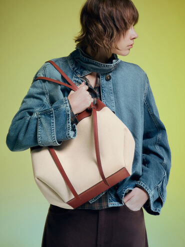 XL Calla Canvas Tote Bag, Brick, hi-res