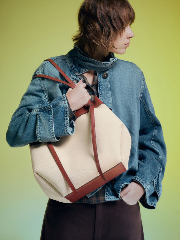 XL Calla Canvas Tote Bag, Brick, hi-res