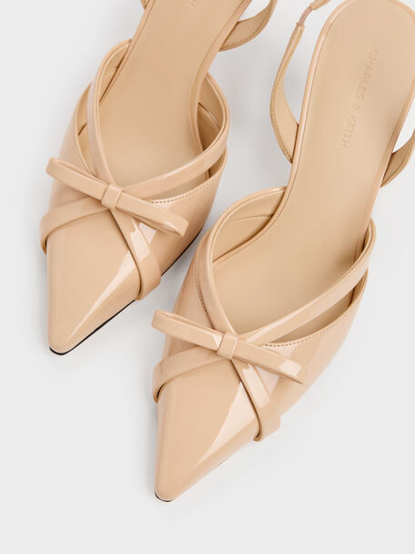 Kaleen Patent Slingback Stilettos, Nude, hi-res