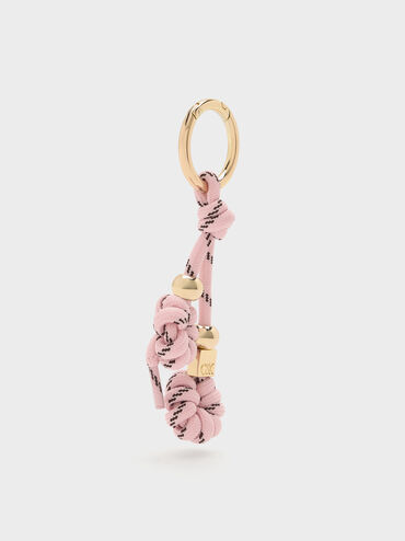 Knotted-Flower Charm, Pink, hi-res