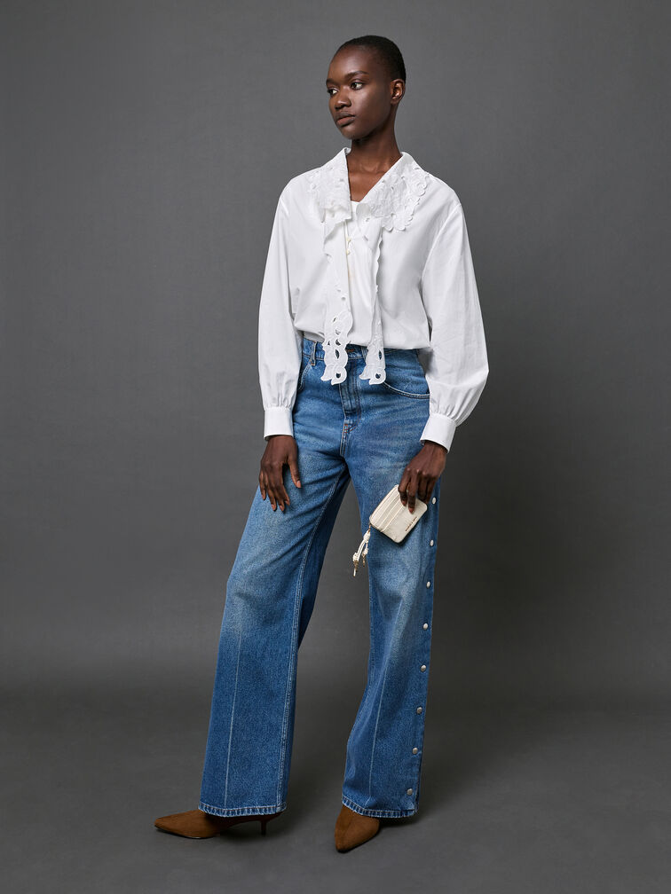 Ciara Top-Zip Card Holder, Cream, hi-res