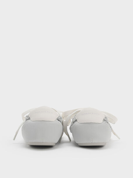 Cece Mesh Ruched Bow Ballet Sneakers, Light Grey, hi-res