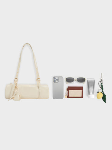 Rey Elongated Shoulder Bag, Cream, hi-res