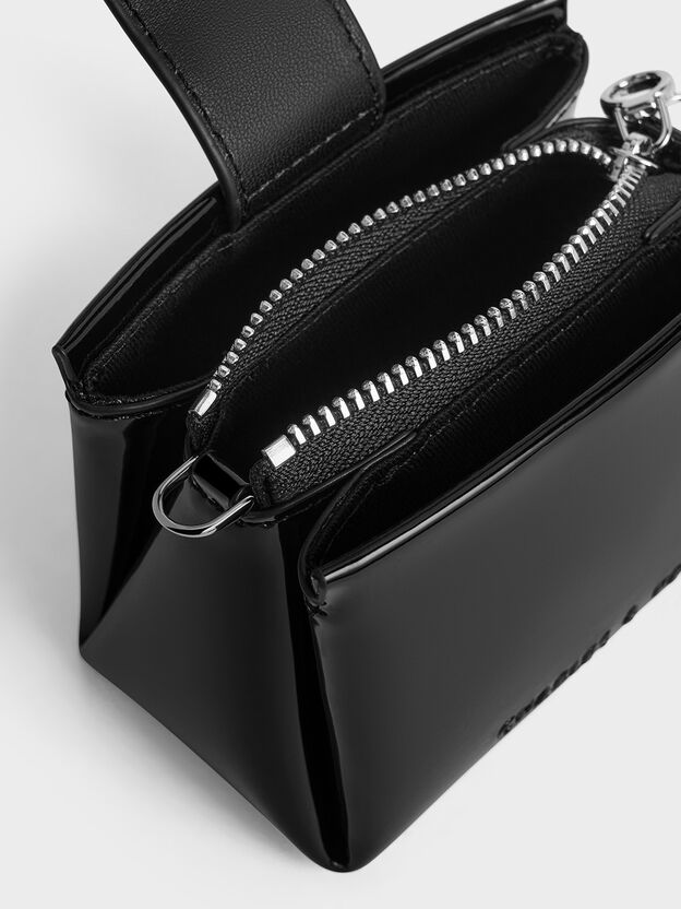Bosie Patent Micro Bag, Noir, hi-res