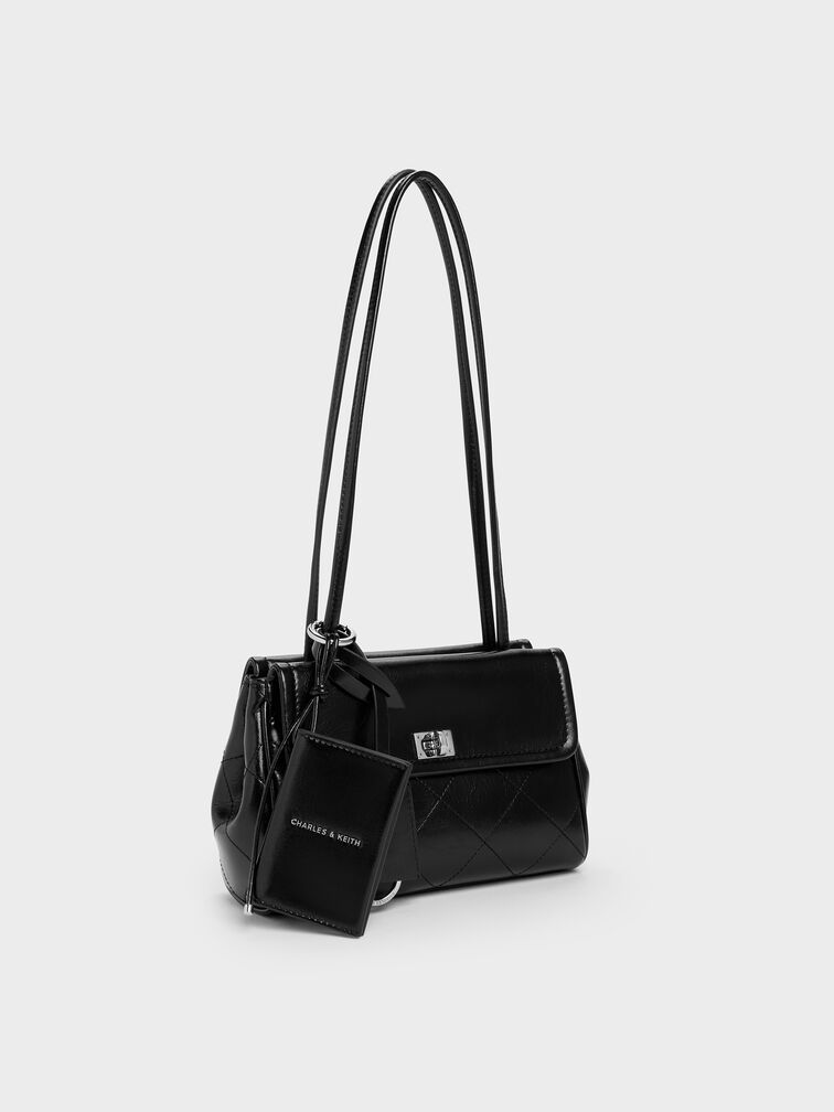 Apfra Quilted Tote Bag, Noir, hi-res