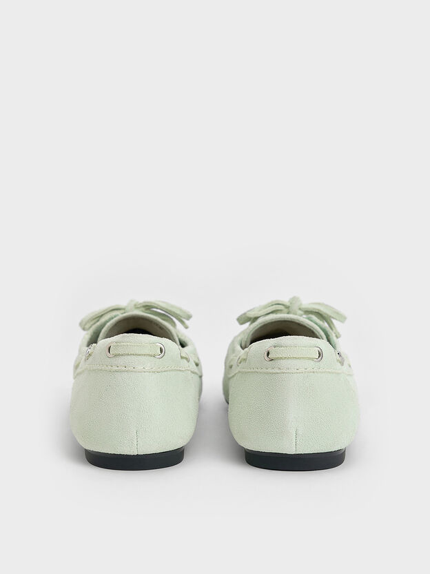 Kori Suede Boat Shoes, Mint Green, hi-res