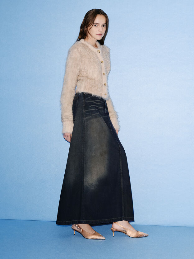 Jayce Crystal Slingback Kitten Heels, Nude, hi-res