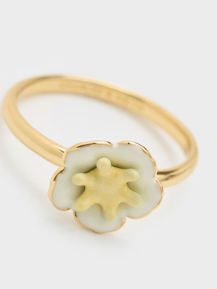 Francie Flower Ring, Gold, hi-res