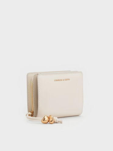 Augustine Sculptural-Detail Small Wallet, Cream, hi-res