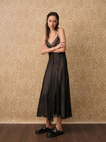 Leather Buckled Mules, Black, hi-res