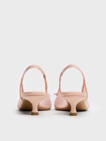 Mulligan Mesh Bow Slingback Pumps, Blush, hi-res