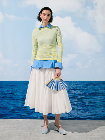 Meja Floral Mary Jane Flats, Blue, hi-res