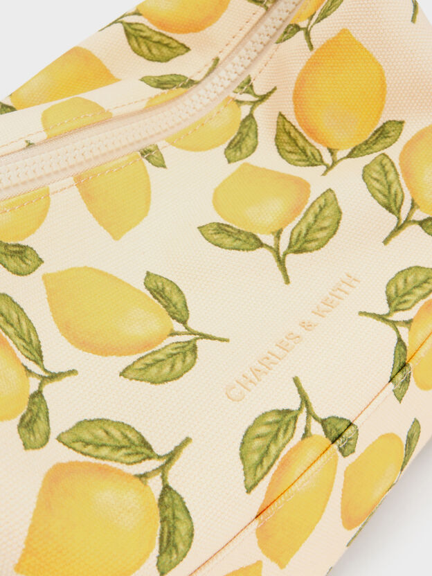 Amity Canvas Lemon-Print Hobo Bag, Butter Yellow, hi-res