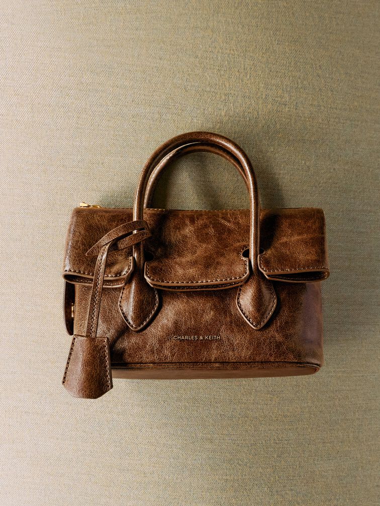 Aveline Front-Flap Crossbody Bag, Pecan Brown, hi-res
