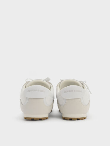 Nylon Contrast-Panel Sneakers, White, hi-res
