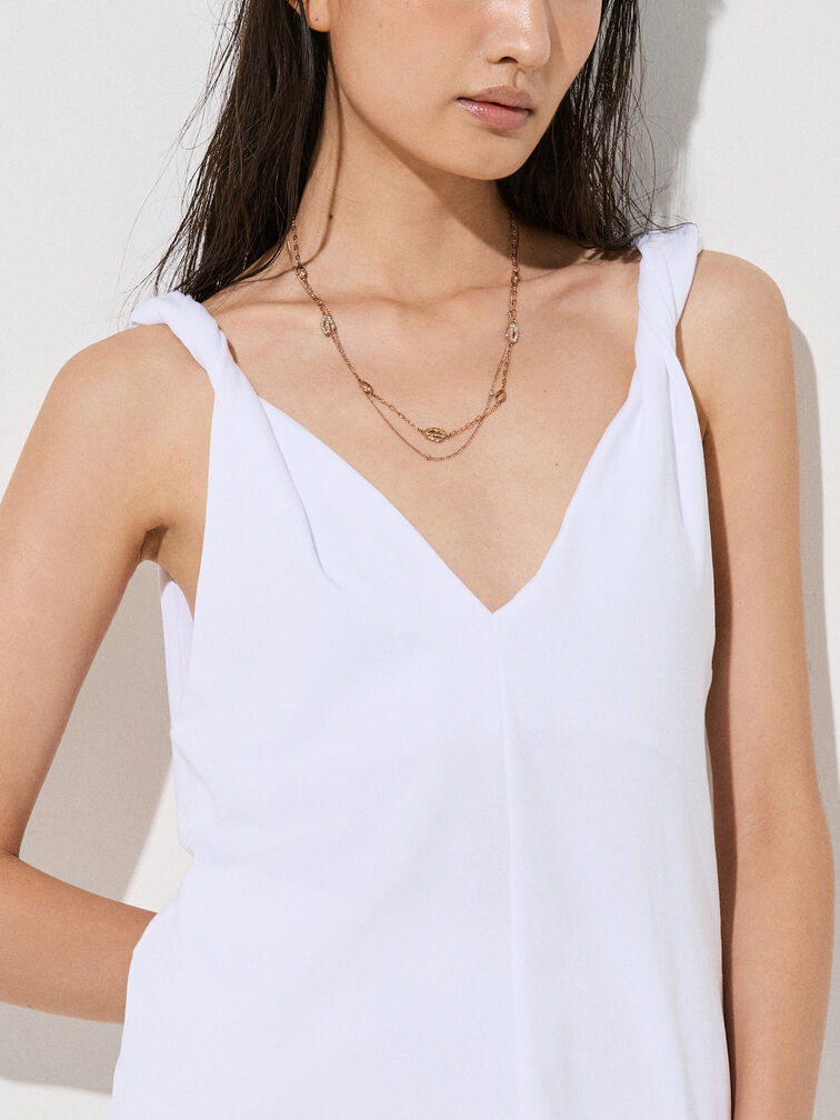 Aine Crystal Double-Chain Necklace, Rose Gold, hi-res