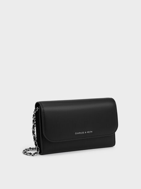 Octavia Front Flap Long Wallet, Noir, hi-res