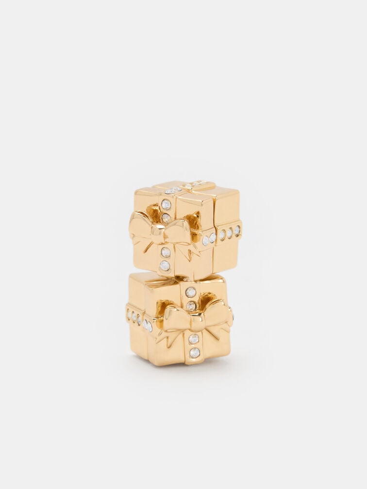 Athalia Crystal-Embellished Gift-Box Stud Earrings, Gold, hi-res