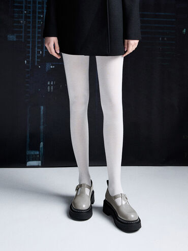 T-Bar Platform Mary Janes, Grey, hi-res