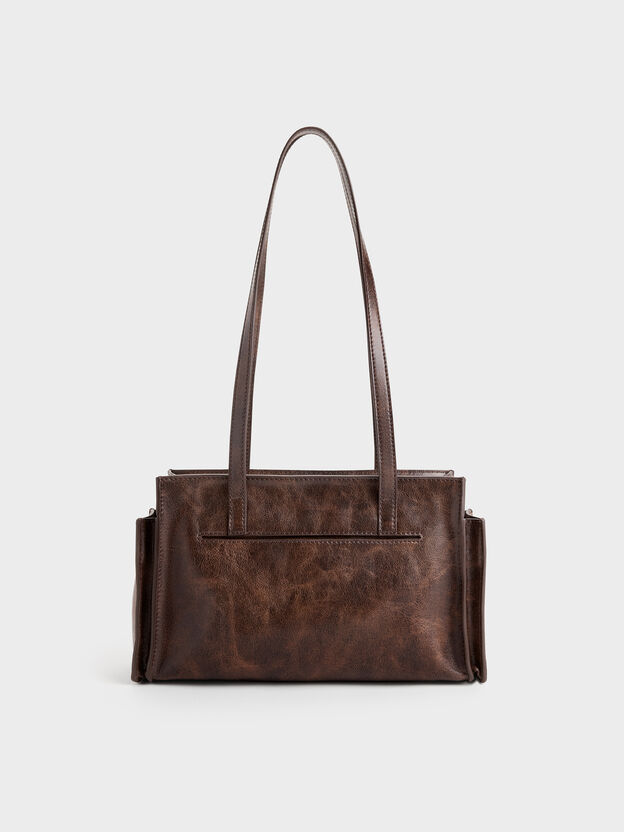 Zevon Multi-Pocket Tote Bag, Distressed Coffee, hi-res
