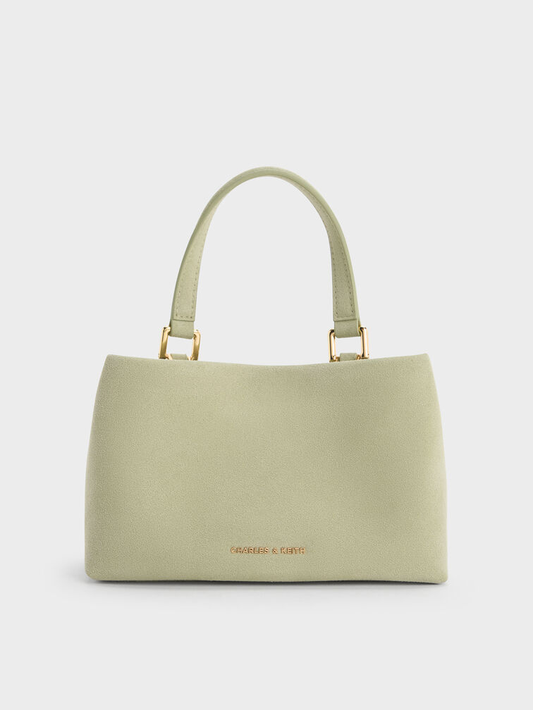 Halsey Ruched Top Handle Bag, Pale Sage, hi-res