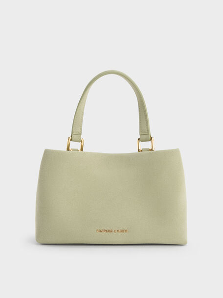 Halsey Ruched Top Handle Bag, Pale Sage, hi-res