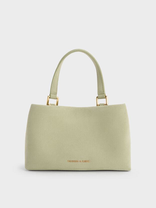 Halsey Ruched Top Handle Bag, Pale Sage, hi-res