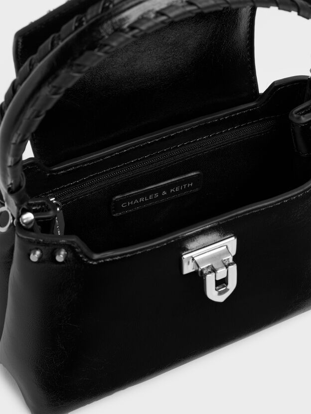 Arwen Studded Top Handle Bag, Noir, hi-res