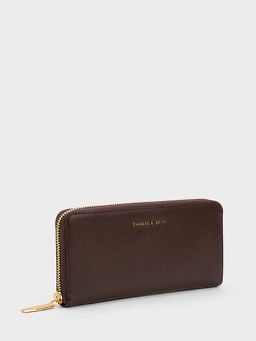 Dulcie Zip-Around Long Wallet, Brown, hi-res