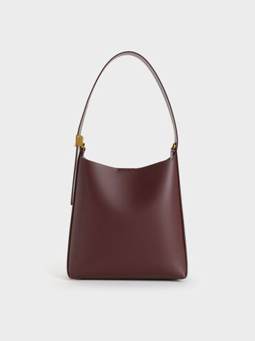 Edna Bucket Bag, Wineberry Red, hi-res