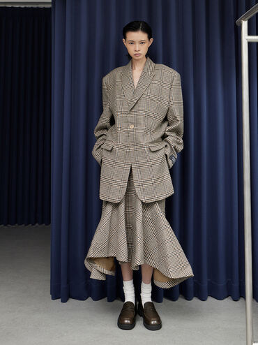 Chunky-Sole Penny Loafers, Dark Brown, hi-res