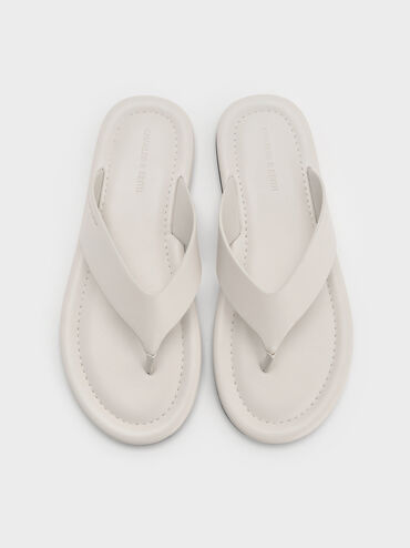 Trinah Thong Sandals, White, hi-res