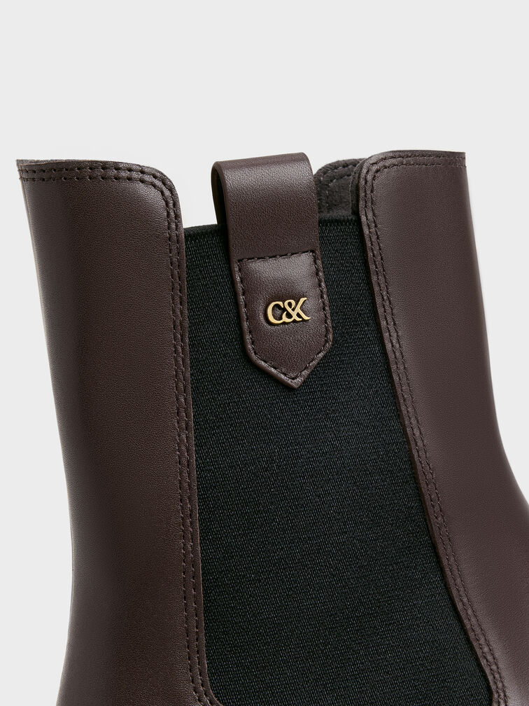 Kallie Leather Chelsea Boots, Dark Brown, hi-res