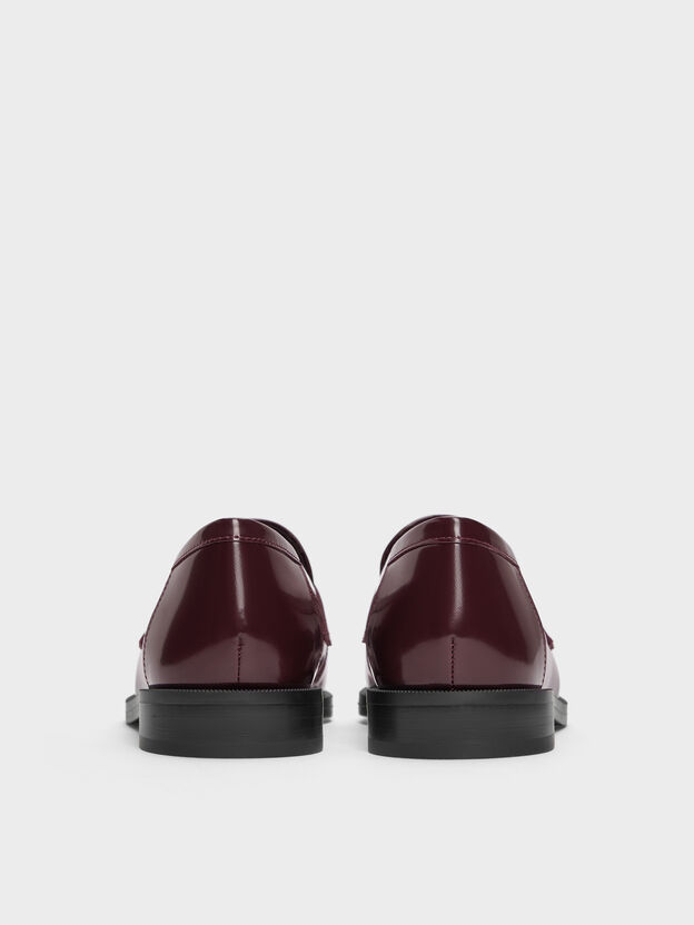 Georgina Leather Penny Loafers, Burgundy, hi-res