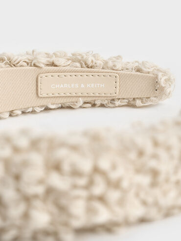 Furry Headband, Chalk, hi-res